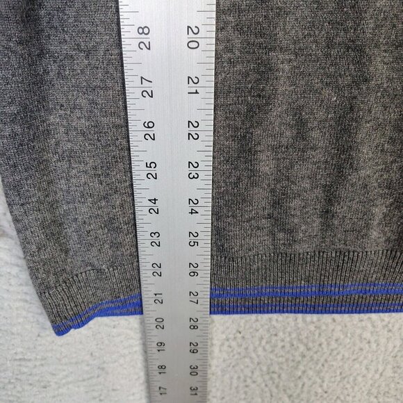 Ted Baker London Sweater Men's 5 Gray Wool Blend Knit Long Sleeve V-Neck Cozy - Picture 9 of 10
